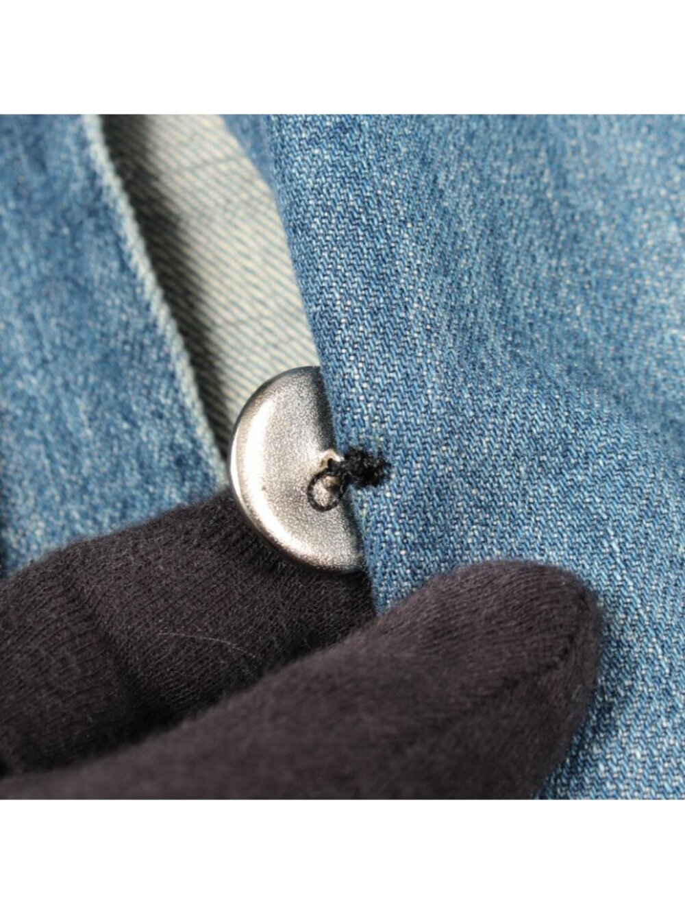 Chanel Denim Coat CC Logo Button - Picture 6 of 14